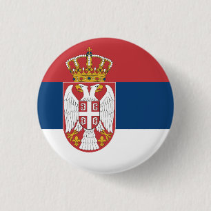 Servische vlag ronde button 3,2 cm