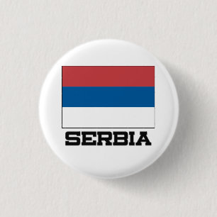 Servische vlag ronde button 3,2 cm