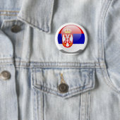 Servische vlag ronde button 5,7 cm (In situ)