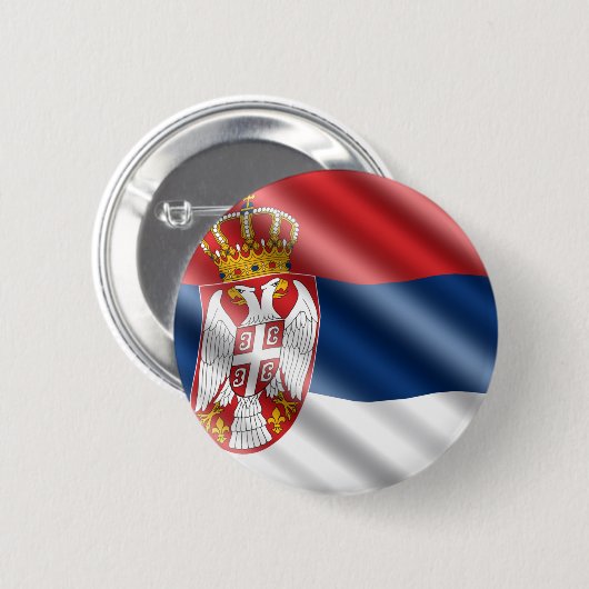 Servische vlag ronde button 5,7 cm (Voorkant /achterkant)