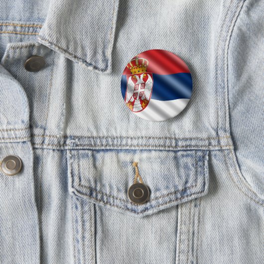 Servische vlag ronde button 5,7 cm (In situ)