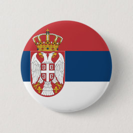 Servische vlag ronde button 5,7 cm