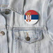 Servische vlag ronde button 5,7 cm (In situ)