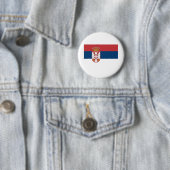 Servische vlag ronde button 5,7 cm (In situ)