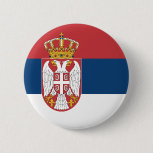 Servische vlag ronde button 5,7 cm