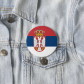 Servische vlag ronde button 7,6 cm (In situ)