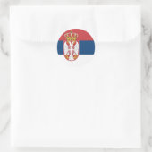 Servische vlag ronde sticker (Tas)