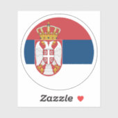 Servische Vlag Ronde Sticker (Vel)