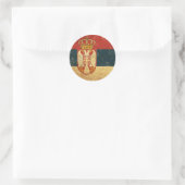Servische vlag ronde sticker (Tas)