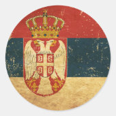 Servische vlag ronde sticker (Voorkant)