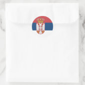 Servische vlag ronde sticker (Tas)