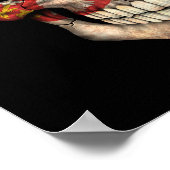 Servische vlag schedel op zwart poster (Hoek)