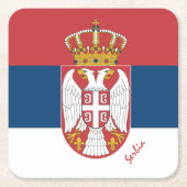 Servische vlag & Servië bruiloft, feest / sport Kartonnen Onderzetters (Voorkant)