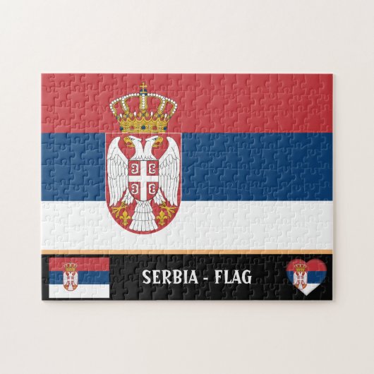 Servische vlag & Servië - land, vakantie/sport Legpuzzel (Horizontaal)