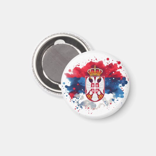 Servische vlag Servië Magneet (Voorkant / Achterkant)