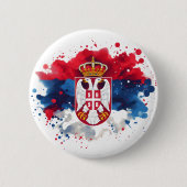 Servische vlag Servië Ronde Button 5,7 Cm (Voorkant)