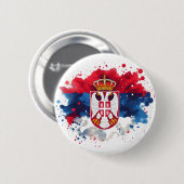 Servische vlag Servië Ronde Button 5,7 Cm (Voorkant /achterkant)