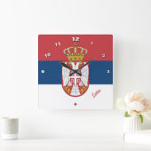 Servische vlag & Servië trendy klok / sport fan (Huis)