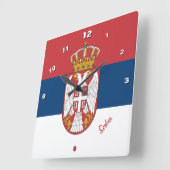 Servische vlag & Servië trendy klok / sport fan (Hoek)