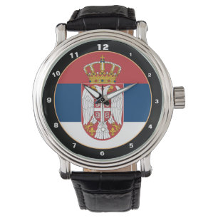 Servische vlag & Servië trendy mode / design Horloge