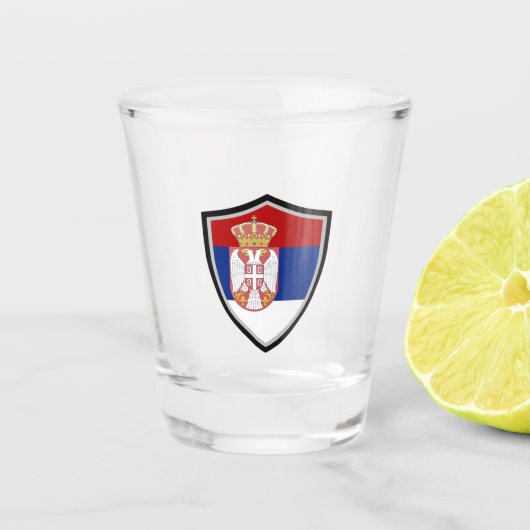 Servische vlag shot glas (Voorkant)