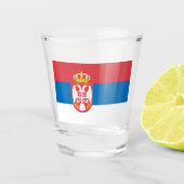 Servische vlag shot glas (Voorkant)