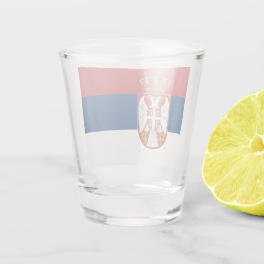 Servische vlag shot glas (Achterkant)