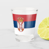 Servische vlag shot glas (Voorkant)