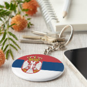 Servische vlag sleutelhanger (Zijkant)