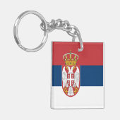 Servische vlag sleutelhanger (Voorkant Links)
