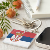 Servische vlag sleutelhanger (Voorkant Rechts)