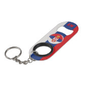 Servische vlag sleutelhanger flessenopener (Voorkant Gekanteld)