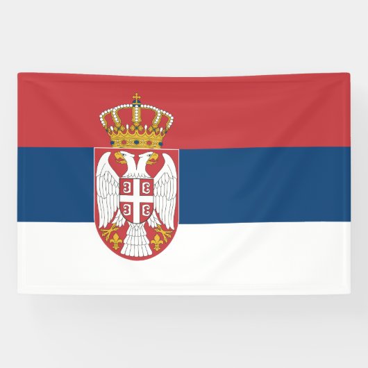 Servische vlag spandoek (Horizontaal)