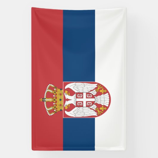 Servische vlag spandoek (Verticaal)