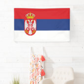 Servische vlag spandoek (Insitu)