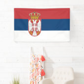 Servische vlag spandoek (Insitu)