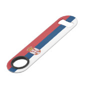 Servische vlag speed flessenopener (Voorkant Gekanteld)
