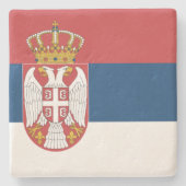 Servische vlag stenen onderzetter (Voorkant)