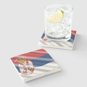 Servische vlag stenen onderzetter