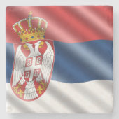 Servische vlag stenen onderzetter (Voorkant)