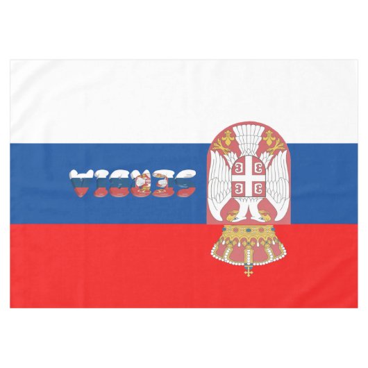 Servische vlag tafelkleed (Voorkant (Horizontaal))