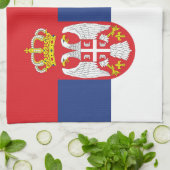 Servische vlag theedoek (Gevouwen)