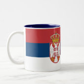 Servische vlag tweekleurige koffiemok (Links)