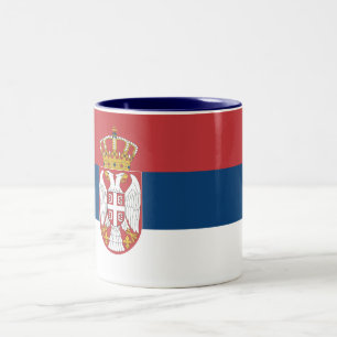Servische vlag tweekleurige koffiemok