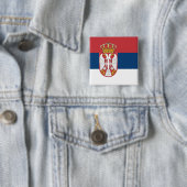 Servische vlag vierkante button 5,1 cm (In situ)