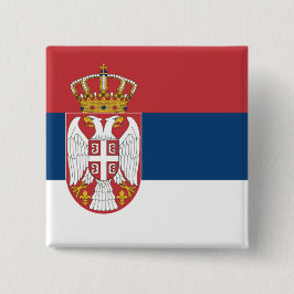 Servische vlag vierkante button 5,1 cm