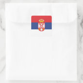 Servische vlag vierkante sticker (Tas)