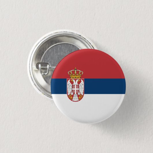Servische vlag, Vlag van Servië Ronde Button 3,2 Cm (Voorkant /achterkant)