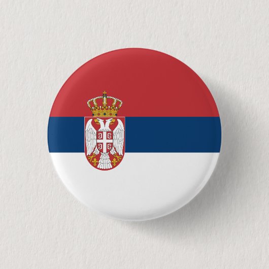 Servische vlag, Vlag van Servië Ronde Button 3,2 Cm (Voorkant)