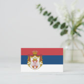 Servische vlag & wapen, Vlag van Servië Visitekaartje (Staand voorkant)
